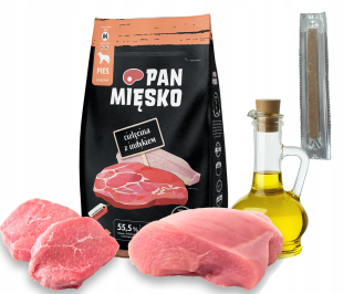 Teľacie mäso na panvici s morčacím 9 kg chrumkavé M